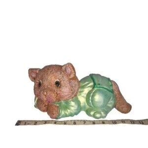 Large 6" X 12" Nursery Decor Vintage Sleeping Baby Bear Ceramic Hand Painted